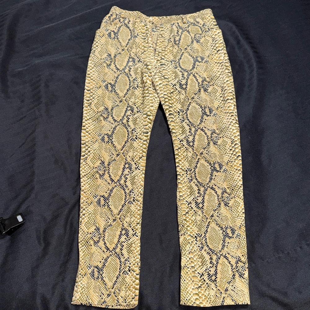 Alberto Makali Sport Snakeskin Python Print Flare Pants Women's Size 8 NWT